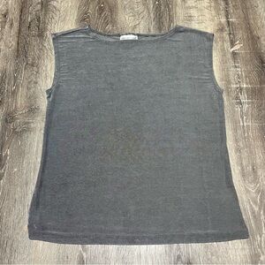 Coldwater Creek Tank Top Women's Small Gray Knit Sleeveless Blouse Shirt